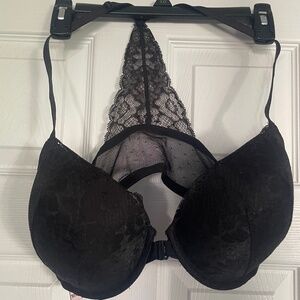 Victoria’s Secret Black Lace Mesh Lined Demi Racerback Bra